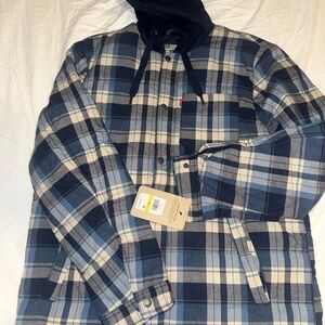 Levi's Navy and Light Blue Plaid Shirt Jacket